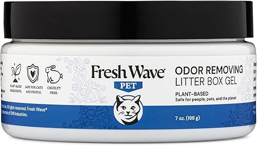 Fresh Wave Gel de caja de arena para eliminar olores, 7 onzas, eliminador de olores de mascotas, absorbentes de olores para el hogar, alivio de