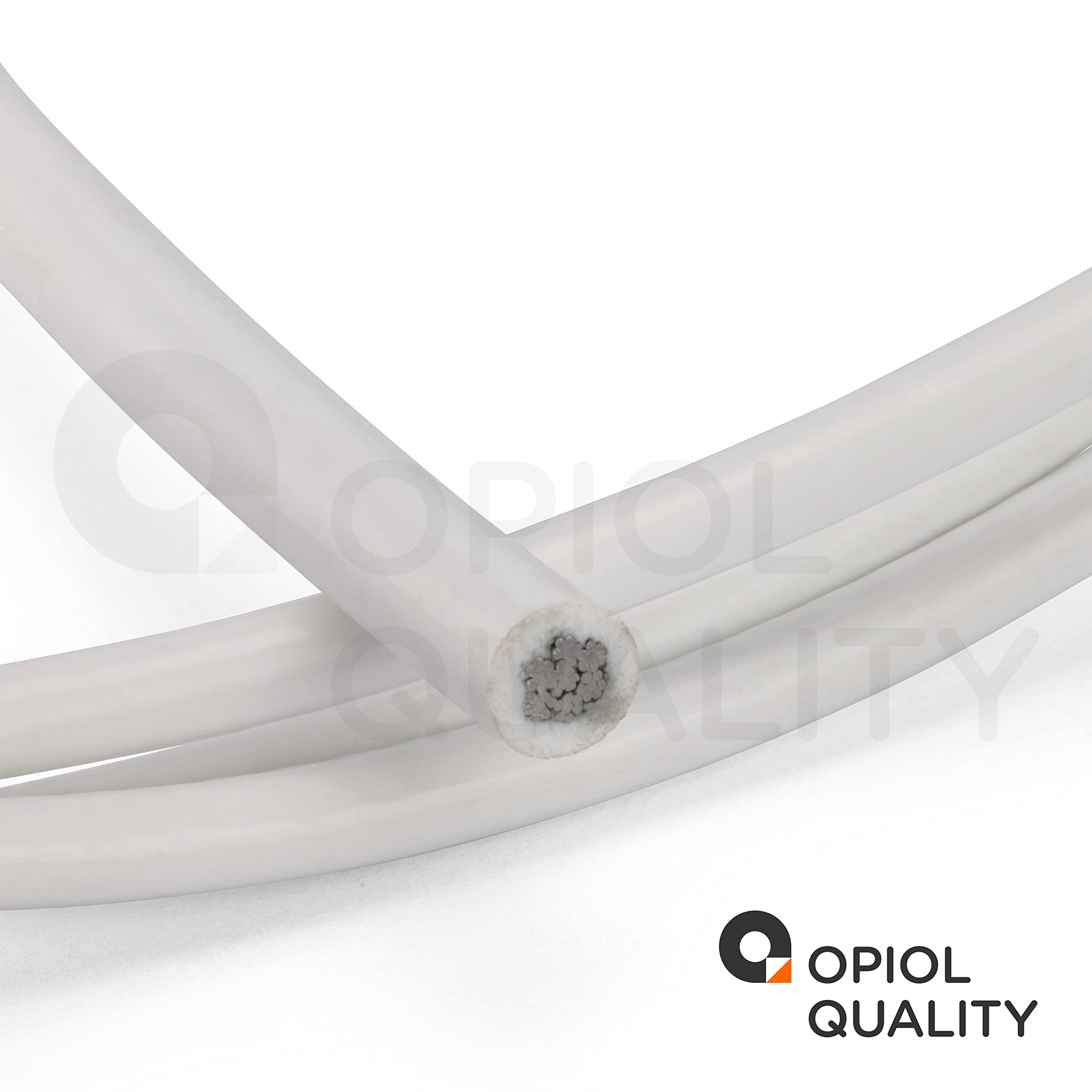 4/5 mm Drahtseil 7X7, PVC ummantelt, transparent, Edelstahl A4 (30 Meter) Stahlseil Zubehör Draht Edelstahldrahtseil Geländerseil Hängender Drahtspule