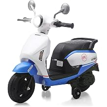 HEIMILI Toddler Motorcycle, 6V Kids Electric Moped for 1-3 Years, Ride On Scooter with Training Wheels, 2 MPH Speed Toy Bike for Boys Girls, Music & Headlight Blue