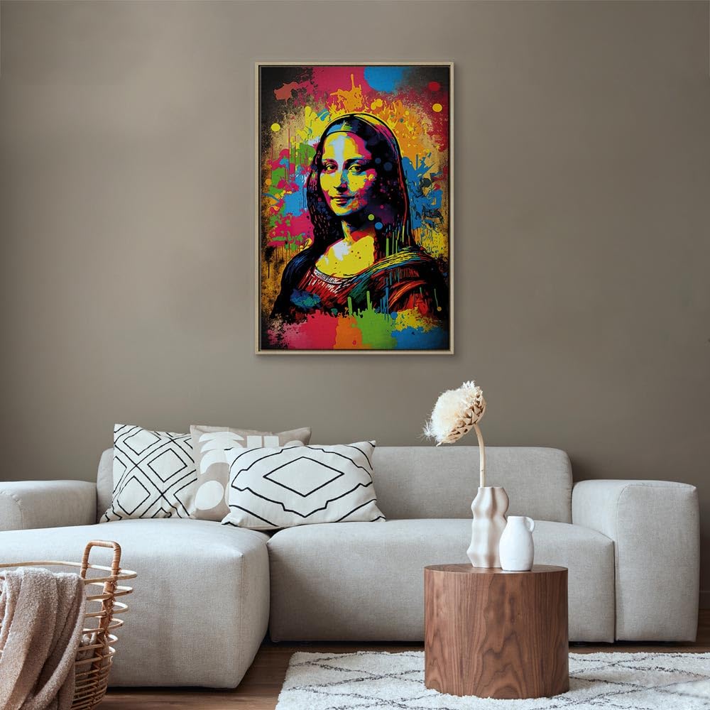 murando - Quadro Moderno Soggiorno, Verticale AI Pop Monna Lisa, 80x120 cm | Chiodi Inclusi, 1 Pezzo, Stampa su Tela, Murale Arte, Resistenti Allo Sbiadimento, Produzione Europea
