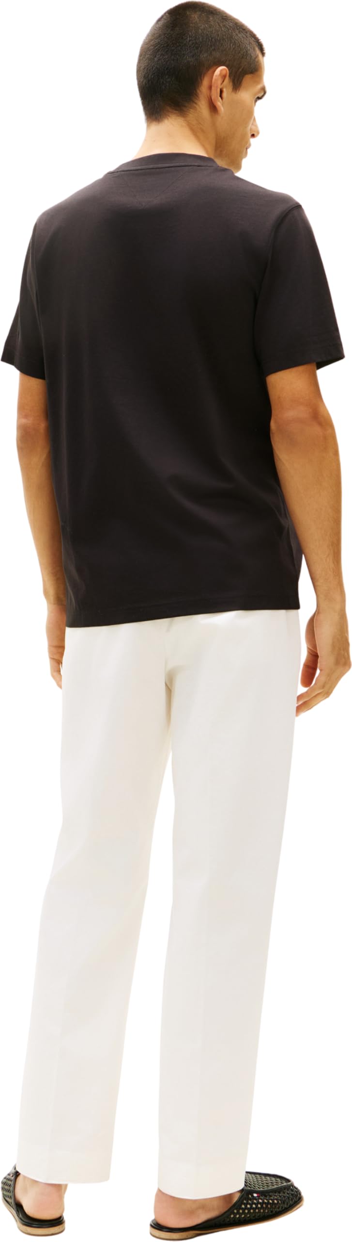 Tommy Hilfiger Herren T-Shirt Kurzarm Script Monogram aus Baumwolle, Schwarz (Black), S – Ansicht 2