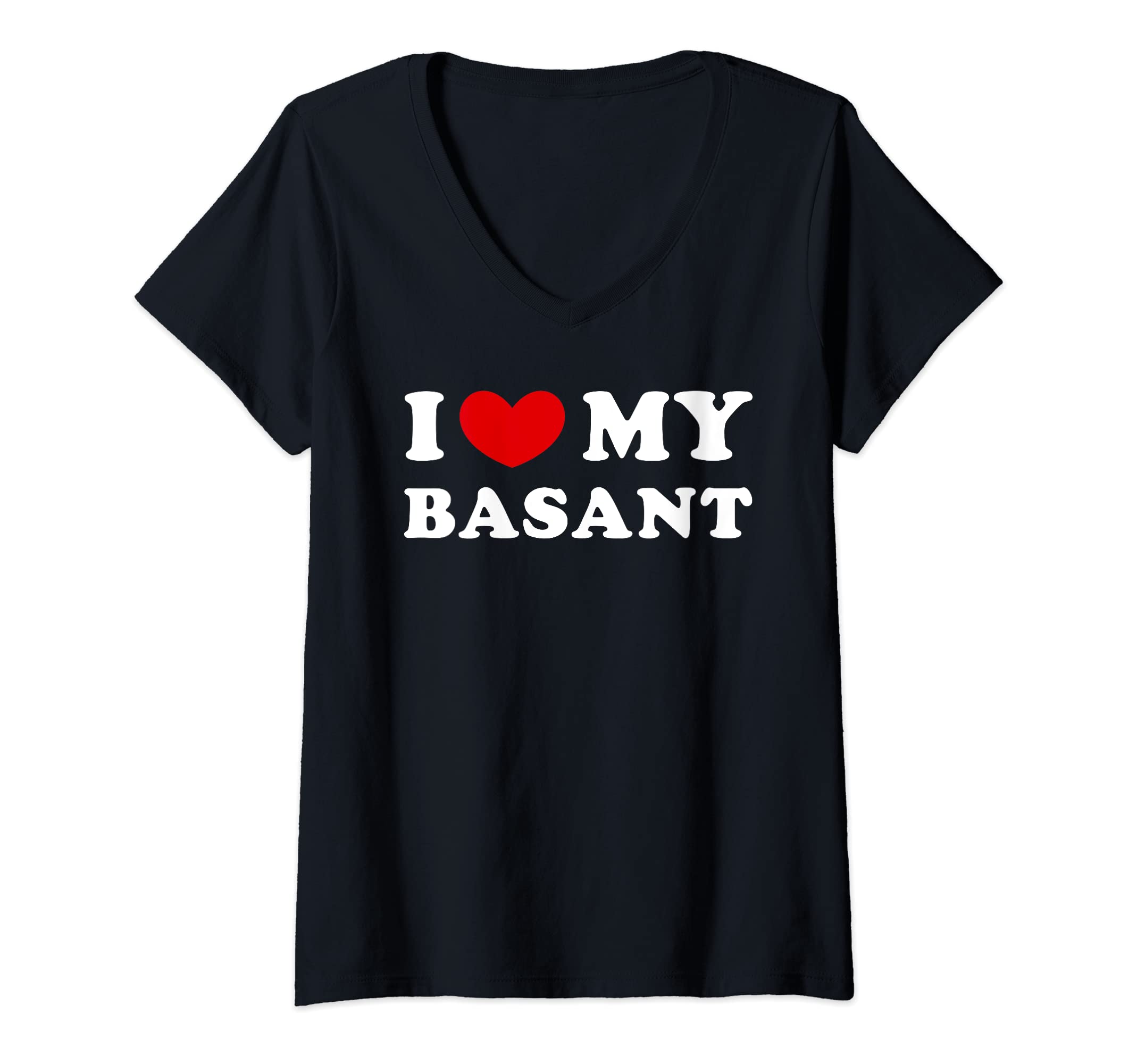 I Love My Basant, I Heart My Basant V-Neck T-Shirt