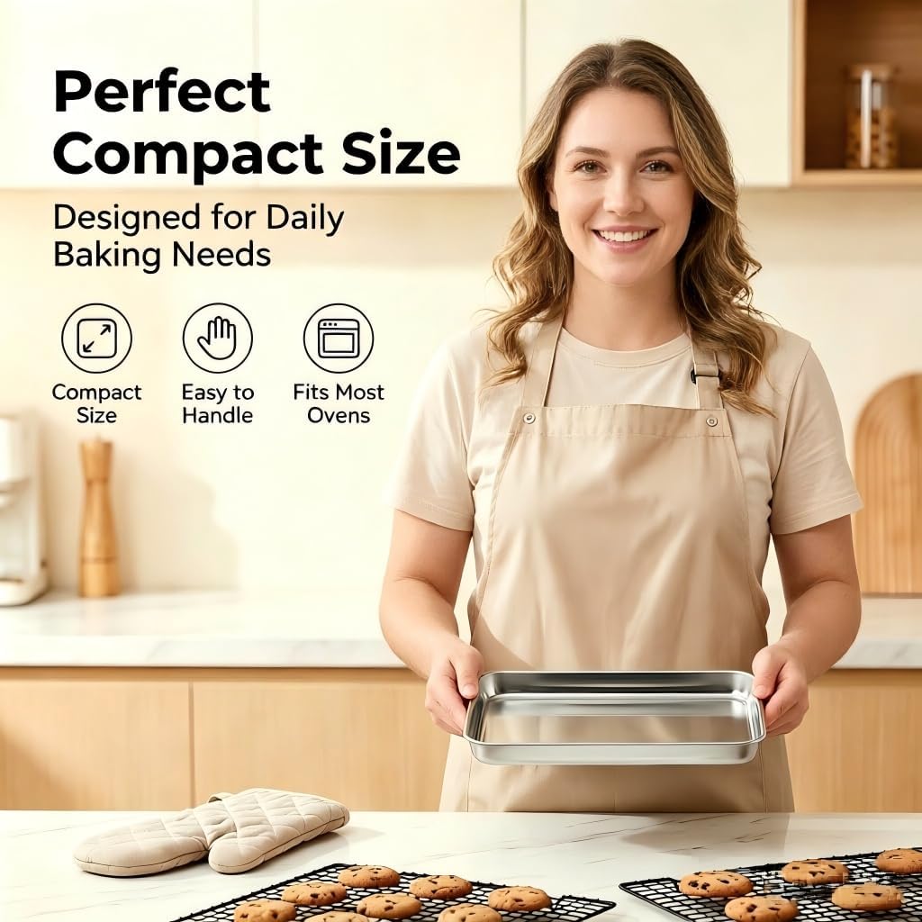 Stainless Steel Baking Sheet, 10.4" x 8" Cookie Sheet Pan, 1-Pack