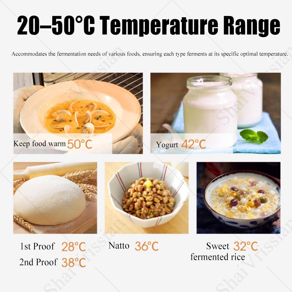 20-50°c Caja De Fermentación Eléctrica Con Calefacción Uniforme 40L | Control De Humedad,Calentamiento Con Distribución De Calor En 3D,Temporizador,Pan,Pizza,Masa Madre,Yogur,Natto