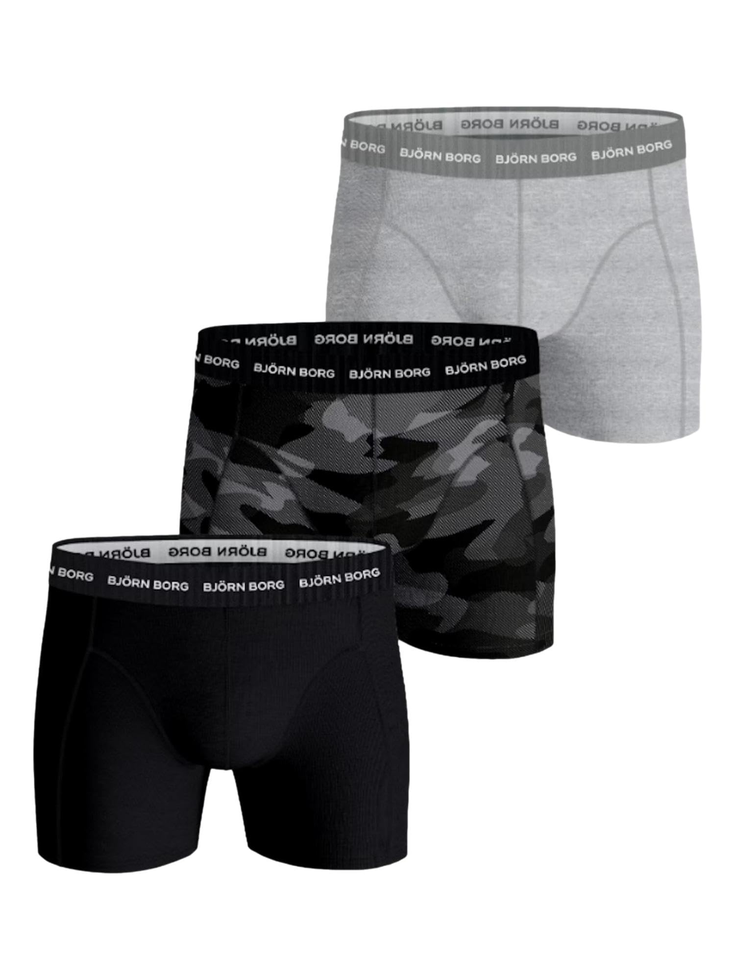 Bjorn Borg 3 Pack Perfect Line Cotton Stretch Boxer Large (Black)