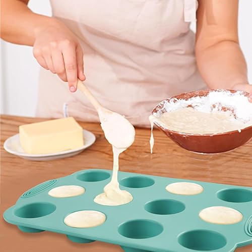 Miniatura 4 de Juego de 32 moldes de silicona para hornear, juego de utensilios para hornear antiadherentes para horno de cocina, moldes de silicona para pasteles,