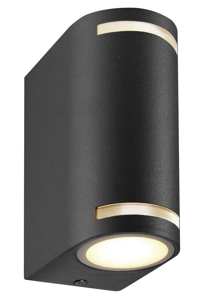 Long Life Lamp Company Black Outdoor Wall Light Up Down Clear Diffuser Exterior Garden Lights Zlc323f With Led 4W Warm