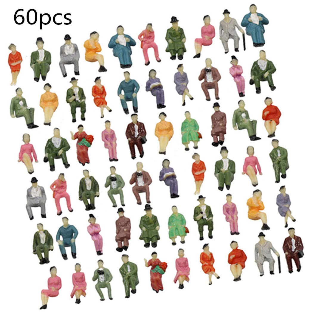 SPORTARC 60 Pcs All Seated 1:87 Painted Figures Passenger HO-Scale Sitting People - Image 3