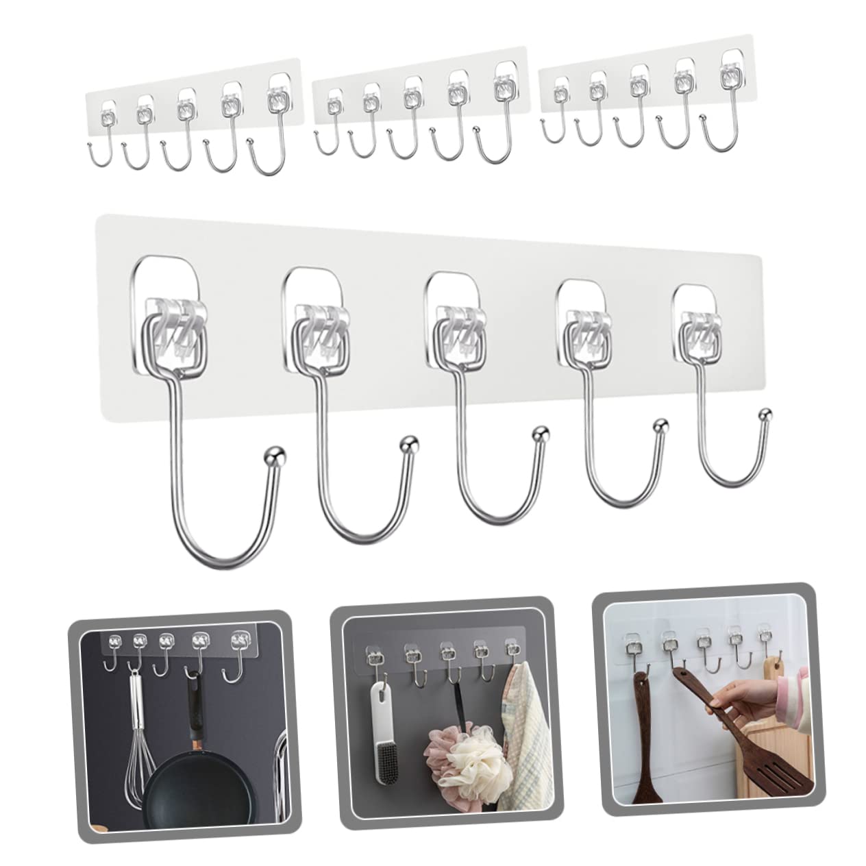 VASDEV 12 Ganchos de Pasta Fuerte, Perchas de Metal para Abrigos, Perchas de Metal para Sombreros de Alta Resistencia, Ganchos autoadhesivos para Colgar en la Pared, Colgador de almacenam