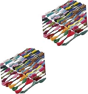 COHEALI 100 Rolos De Fio De Bordado De Algodão Fio Dental Bordado Artesanato Fio Cruz Pulseira De Amizade Fio Dental Fio Dental Tecido Fio Dental Fio De Ponto Cruz Fio De Algodão