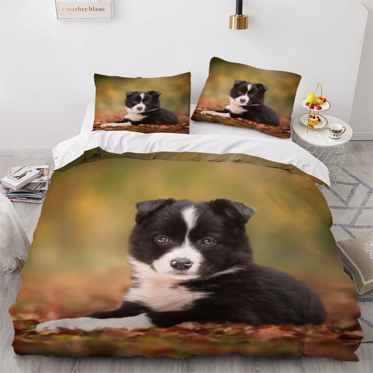 Copripiumino Cane Border Collie King Size - Stampato 3D Con 2 Federe | Microfibra Morbida E Lavabile - Foto 4