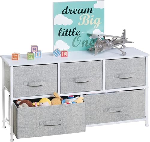 Miniatura 1 de mDesign - Mueble organizador armario unidad de 5 cajones de tela para almacenamiento Tela Gris paquete de de 1