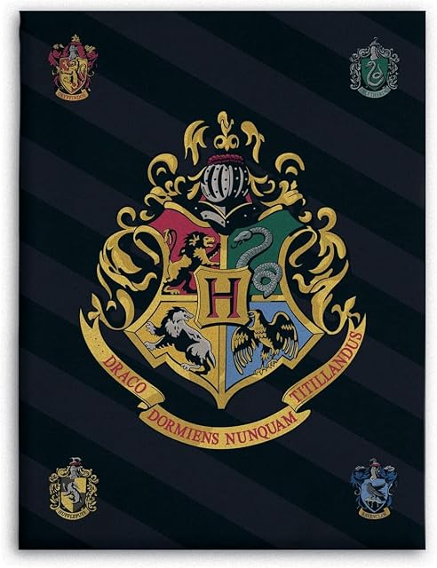 Harry Potter Hogwarts Fleece Blanket 100 x 140 cm, Black