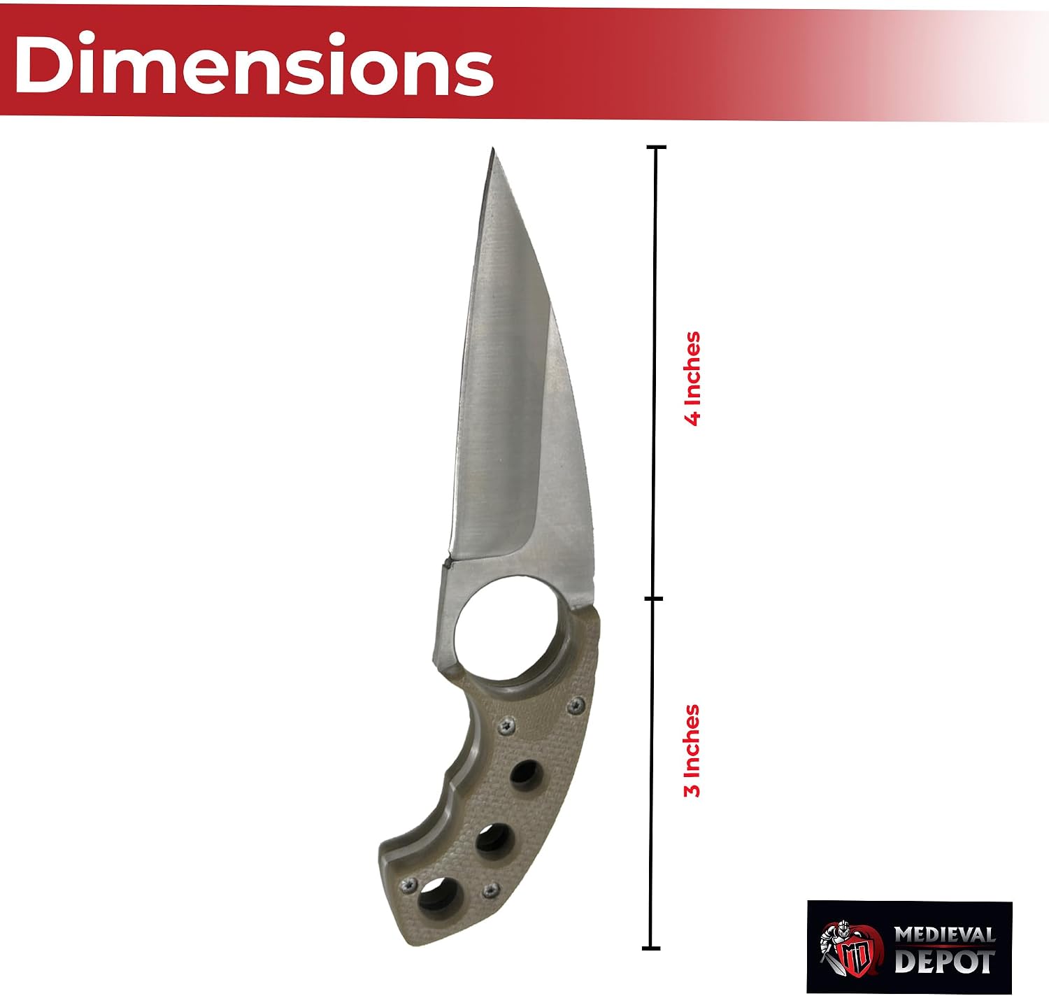 MedievalDepot Bird of Prey Talon Neck Knife - Full Tang Carbon Steel Karambit G10 Handle