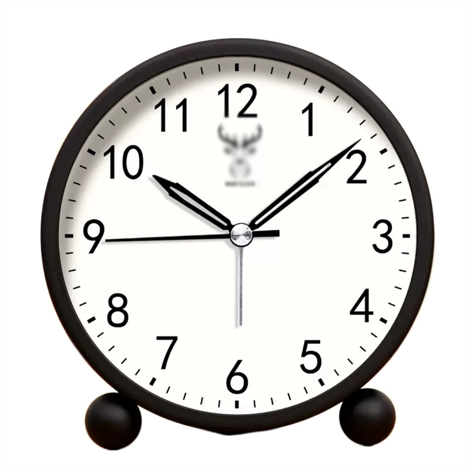 FDEFIRTFG Alarm clock, 4" Battery Operated Analog Alarm Clock,Small Silent Bedside Desk with Night Light(Black)
