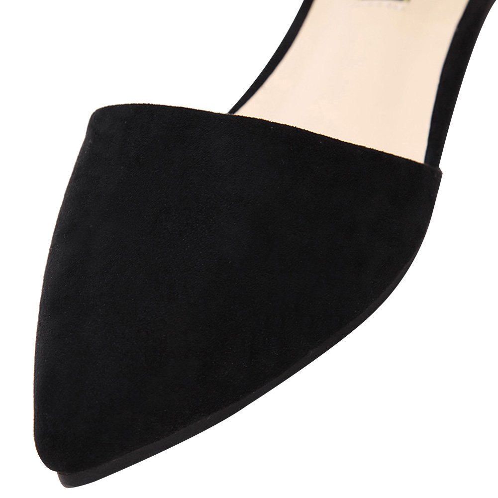 Mujer Dedo Punteado Terciopelo Bailarinas Elegante D'orsay Pumps Plano Zapatos de Vestir