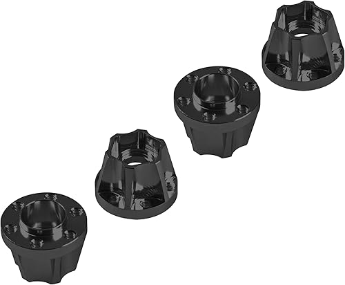 Miniatura 3 de Metal RC Cubo Hexagonal de Rueda de 12 mm Extensión Combinador Compatible con Llanta de 1.9/2.2 pulgadas Axial SCX10 Traxxas TRX4 D90 1/10 RC Negro