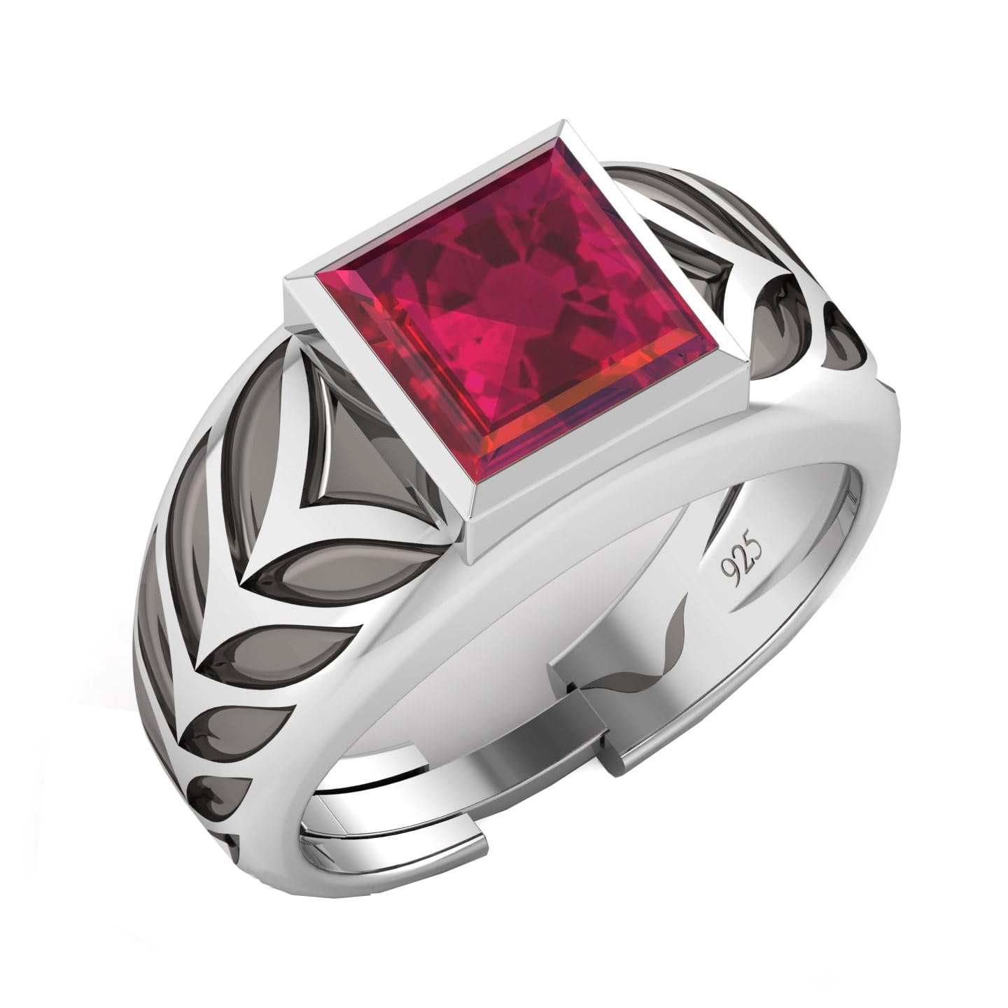 Attracts Money Wealth and Success Nuri Ruby Substitute/Red Zircon Ring For Men Real Silver 925 Ring Suitable For All Zodiac Sign Adjustable Ring Size Certificate of Authenticity and 925 Stamp-image-32