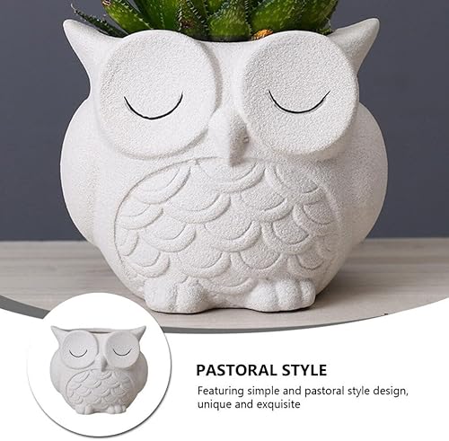 Miniatura 2 de Cabilock Maceta de búho para decoración al aire libre, maceta de cerámica para suculentas, maceta, maceta, maceta, bonsái, macetas, búho, plantas,