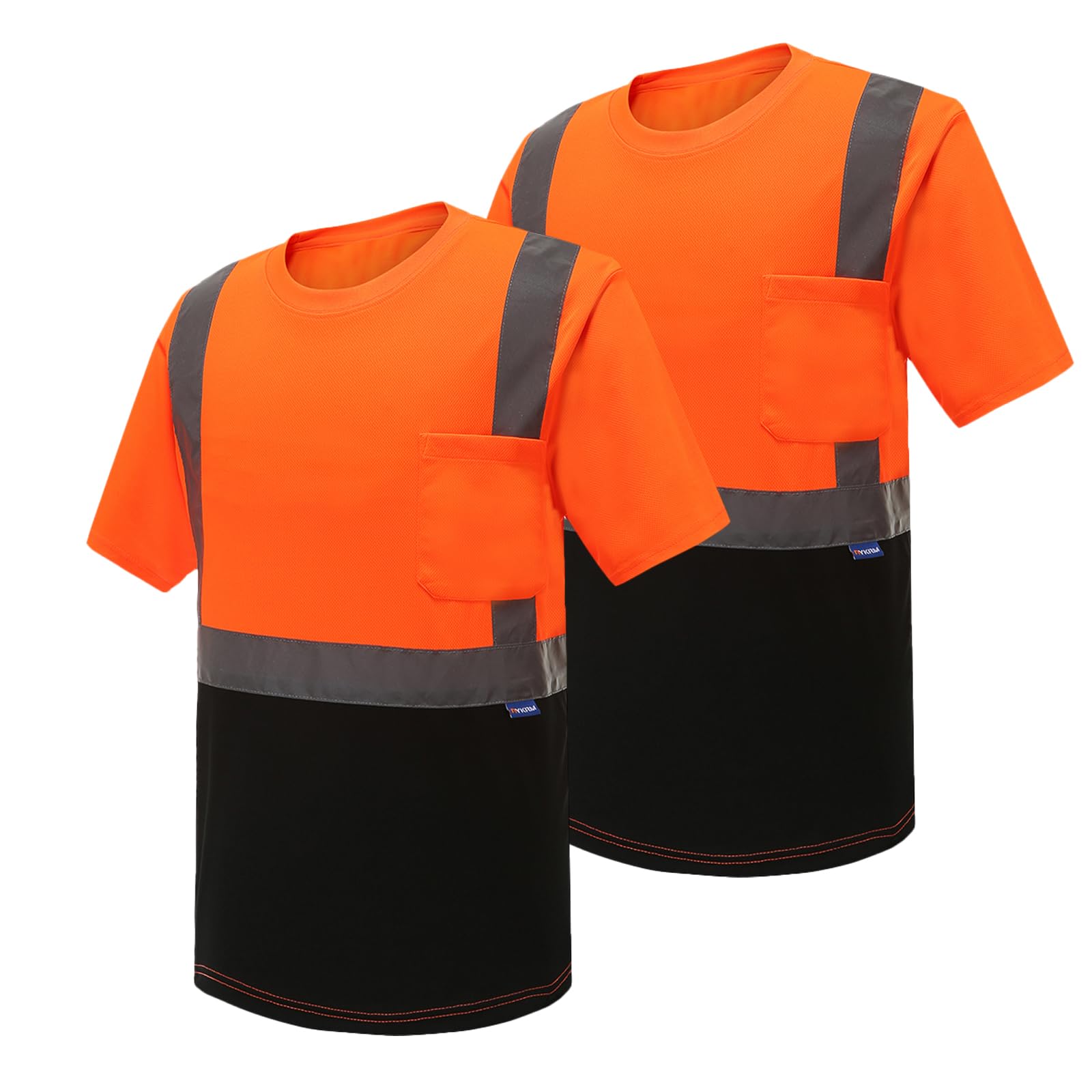 AK A-KSAFETY High Vis Reflective Work Shirt Breathable Short Sleeve Safety