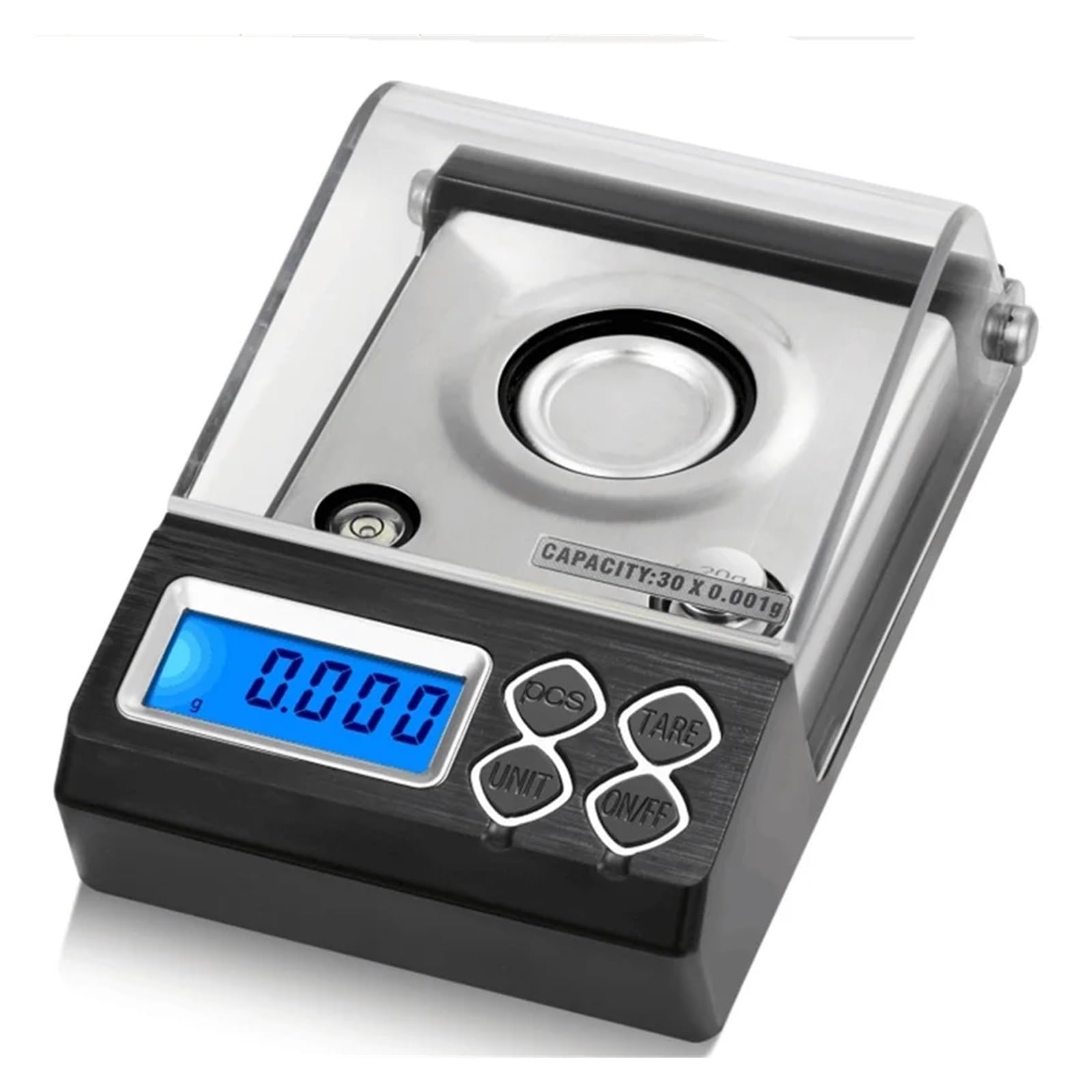 Wagi cyfrowe, 0,001g cyfrowa skala licząca karaty, 20g 30g 50g 0,001g precyzyjna przenośna elektroniczna waga jubilerska, waga lecznicza złotych kiełków(30g 0.001g)