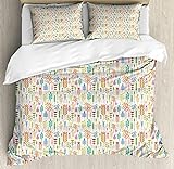 abakuhaus floreale set copripiumino, colorful plantation fiori, decorativo 3 pezzi con 2 fodere cuscini, 230 x 220 cm - 70 x 50 cm, multicolore