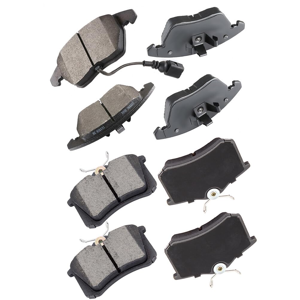 cciyu D1319 D340 Front &amp; Rear Disc Brake Pads Kit For Audi A3 09-10,For Audi A3 Quattro 09-10,For Volkswagen For Beetle 12-13,For Volkswagen For Eos 09-11,For Volkswagen For Golf 10-13 8PCS
