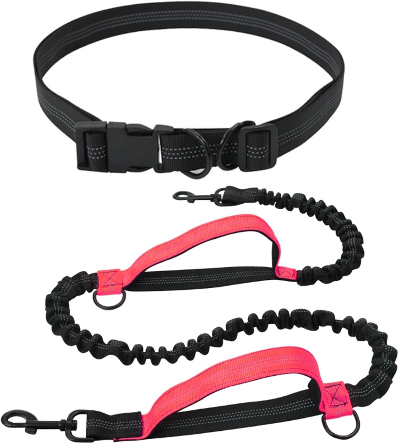 Heavy Duty Hands Free Dog Leash,Adjustable Waist Leash for Dog with Dual Padded Handles for Running, Walking and Jogging(Color:Green)