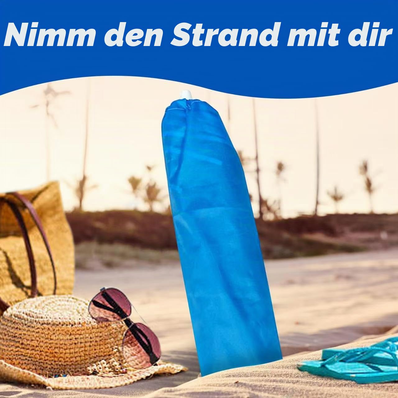 Schutzhülle Sonnenschirm – Sonnenschirmhülle. Sonnenschirm Abdeckung für den Strand mit robustem Griff, Schutzhülle für Strandschirm mit Griff, Zubehör oder Ersatzteil für Strandschirme