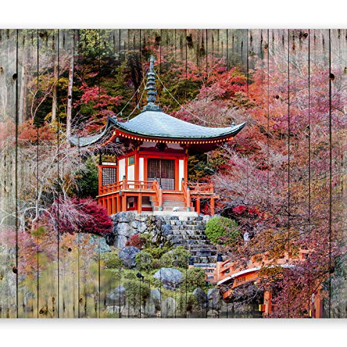 Papier peint murando intissé 350x256 cm Décoration Murale XXL Poster Tableaux Muraux Tapisserie Photo Trompe l'oeil Japon Jardin Planche Nature c-C-0143-a-a