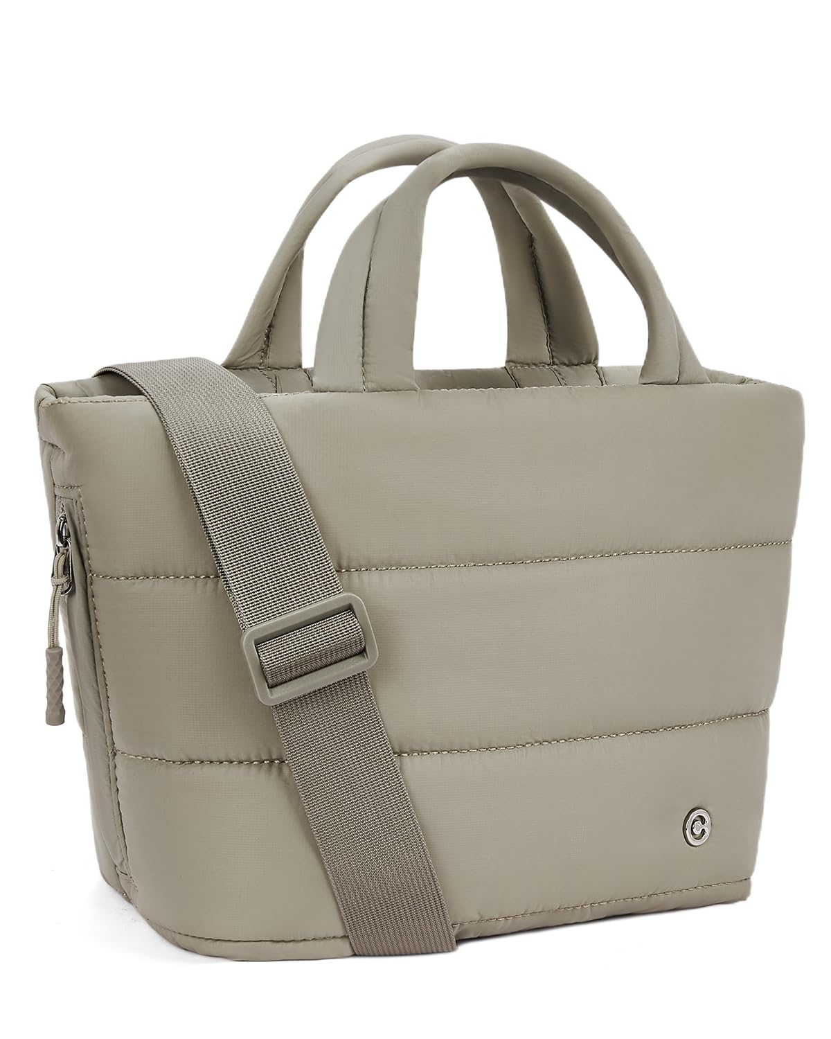 CHOLISS Small Puffer Tote Bag for Women - Quilted Crossbody Bags, Puffy Nylon Satchel Travel Handbags