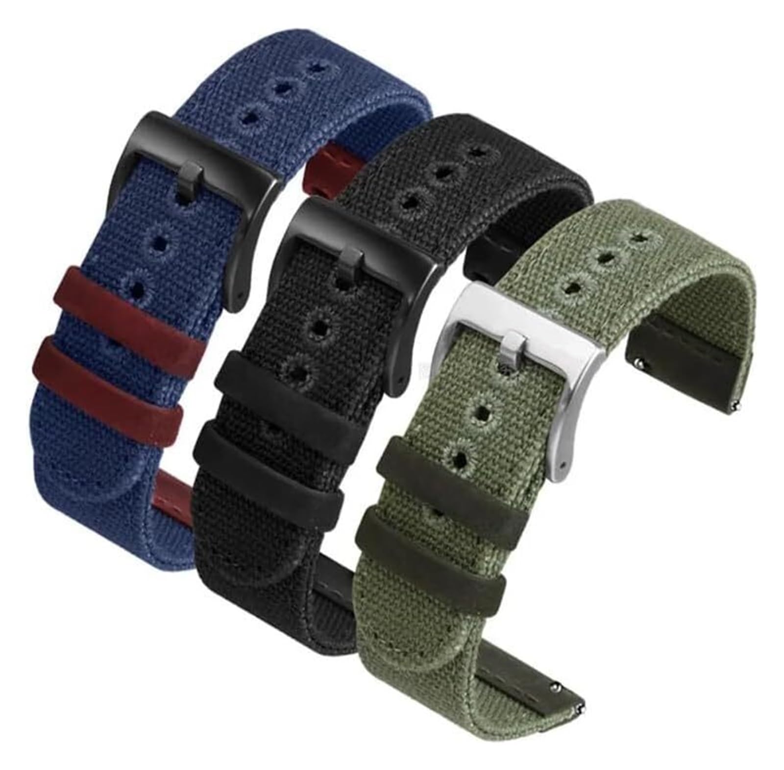 Cinturini regolabili in nylon elastico intrecciato Cinturino in tela di nylon da 20 mm Bracciale in pelle a sgancio rapido da uomo e da donna Cinturino di ricambio universale da 20 mm Cinturino for or