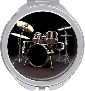 Makeup Mirrors,Cool Drum Set Print Hand Mirro...
