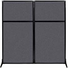 Versare Office Workstation Screen | Portable Wall Divider | Modern Cubicle | Freestanding Privacy Screen | Flexible Work Space | 2 Panels | 66" Wide x 70" Tall Dark Gray SoundSorb Panels