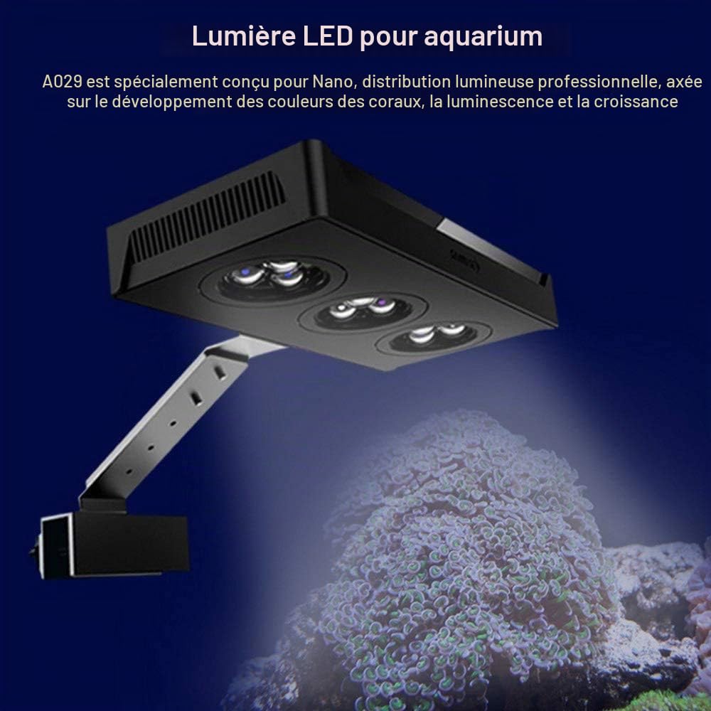 GZD Lumière de l'aquarium à LED, Éclairage d'eau de mer de 30W, Variation de Niveau de Niveau 10, pour l'eau de mer, Aquarium