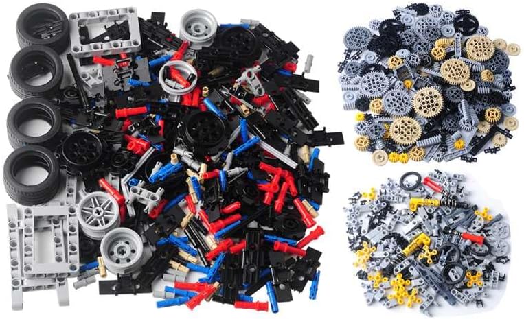Technical Building Blocks Set, 768 Pieces, Mechanical Parts Kit with Gears, Wheels, Axles, Pins for DIY Projects