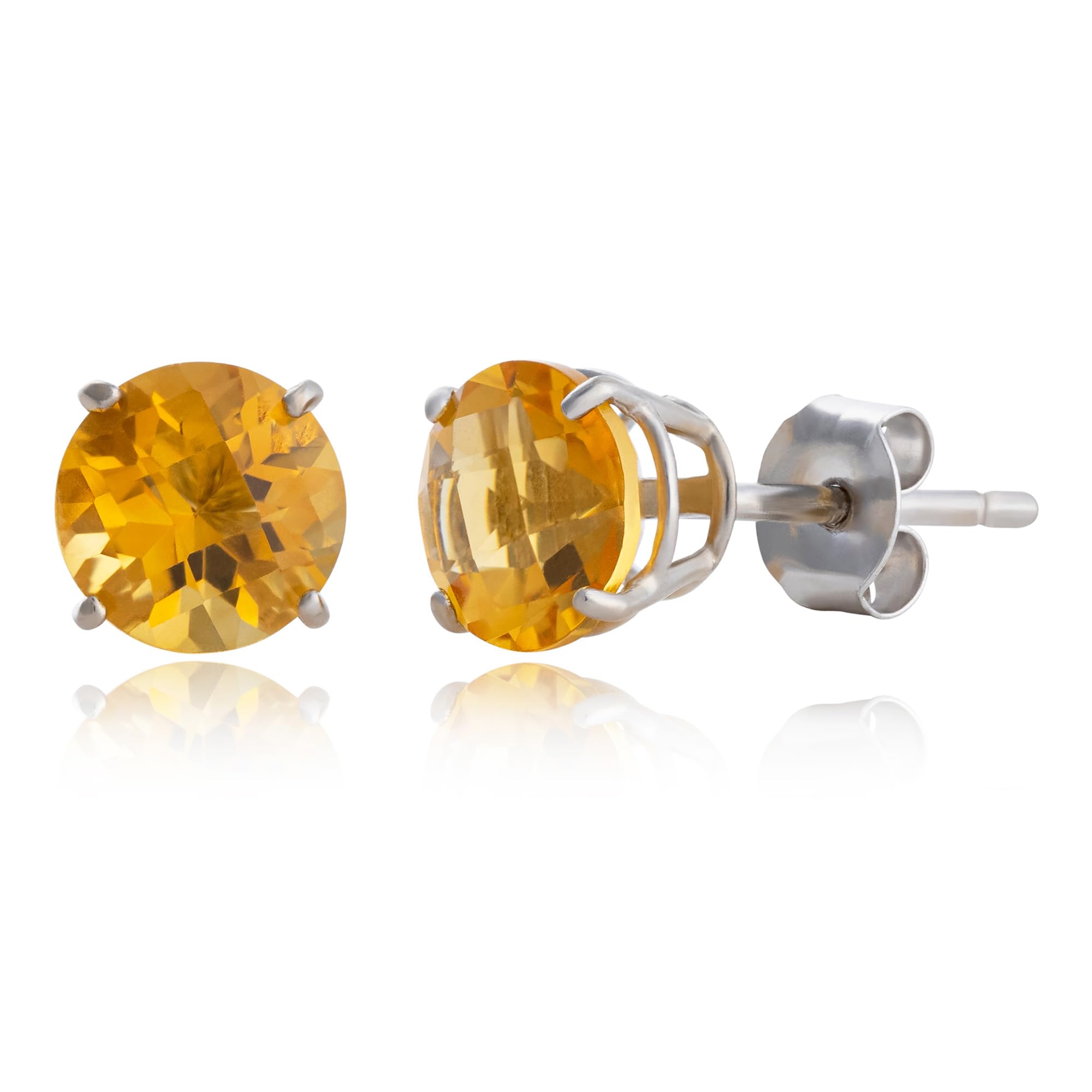 10k Yellow Gold Round Checkerboard Cut Stud Earrings (6mm) by MAX + STONE