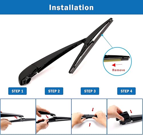 Miniatura 5 de WTI Juego de limpiaparabrisas trasero compatible con Jeep Grand Cherokee 2014-2021, SUV, kit de limpiaparabrisas trasero, accesorios de repuesto