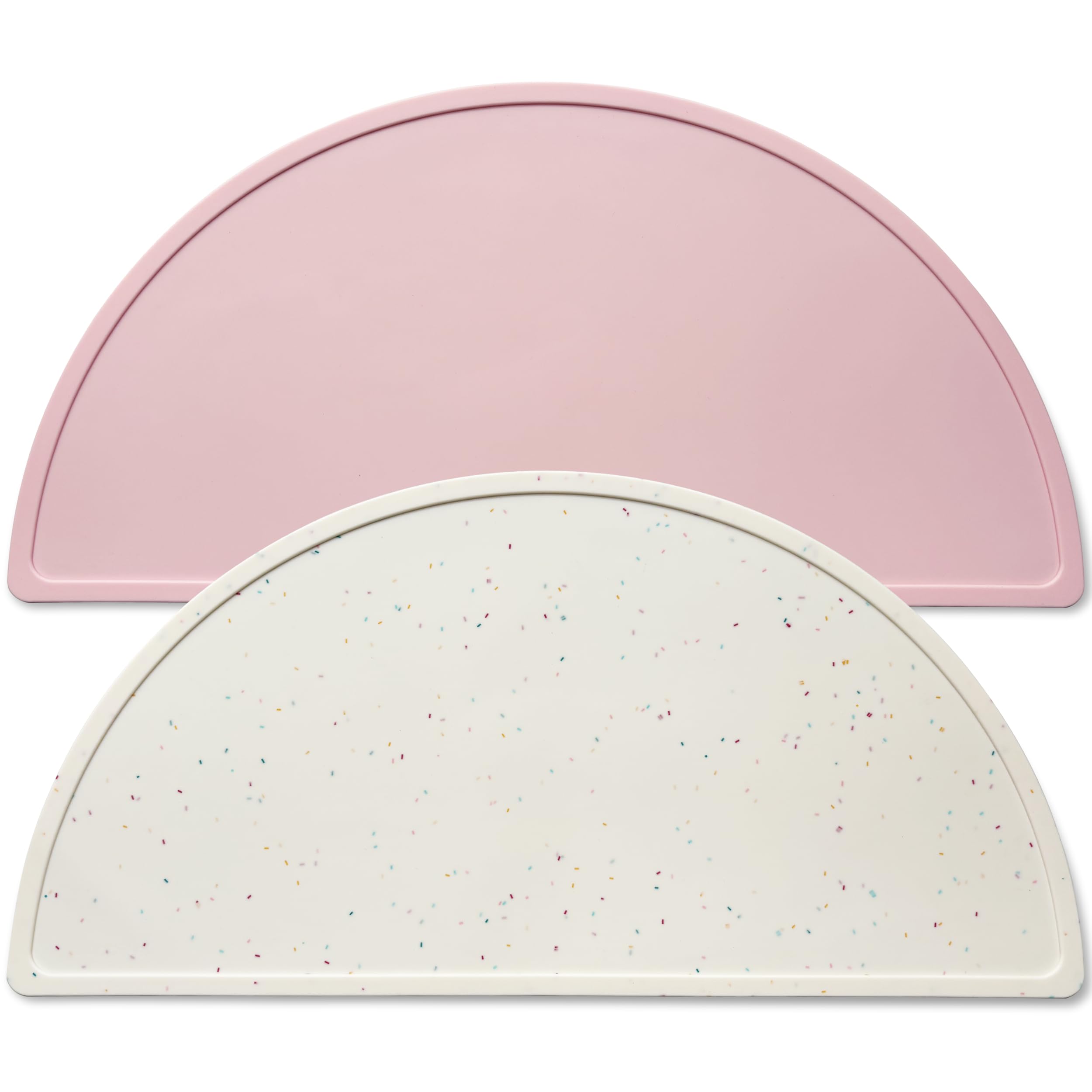 Mubobiee Silicone Placemats for Babies, Toddlers & Kids, BPA-Free Non-Slip Baby Table Mat Food Mats, 2 Pack