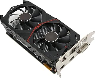 Gaming Graphics Card, Dual Cooling Fan PCB DVI Computer Graphics Card 128 Bits Independent Power Supply for Game Accessories