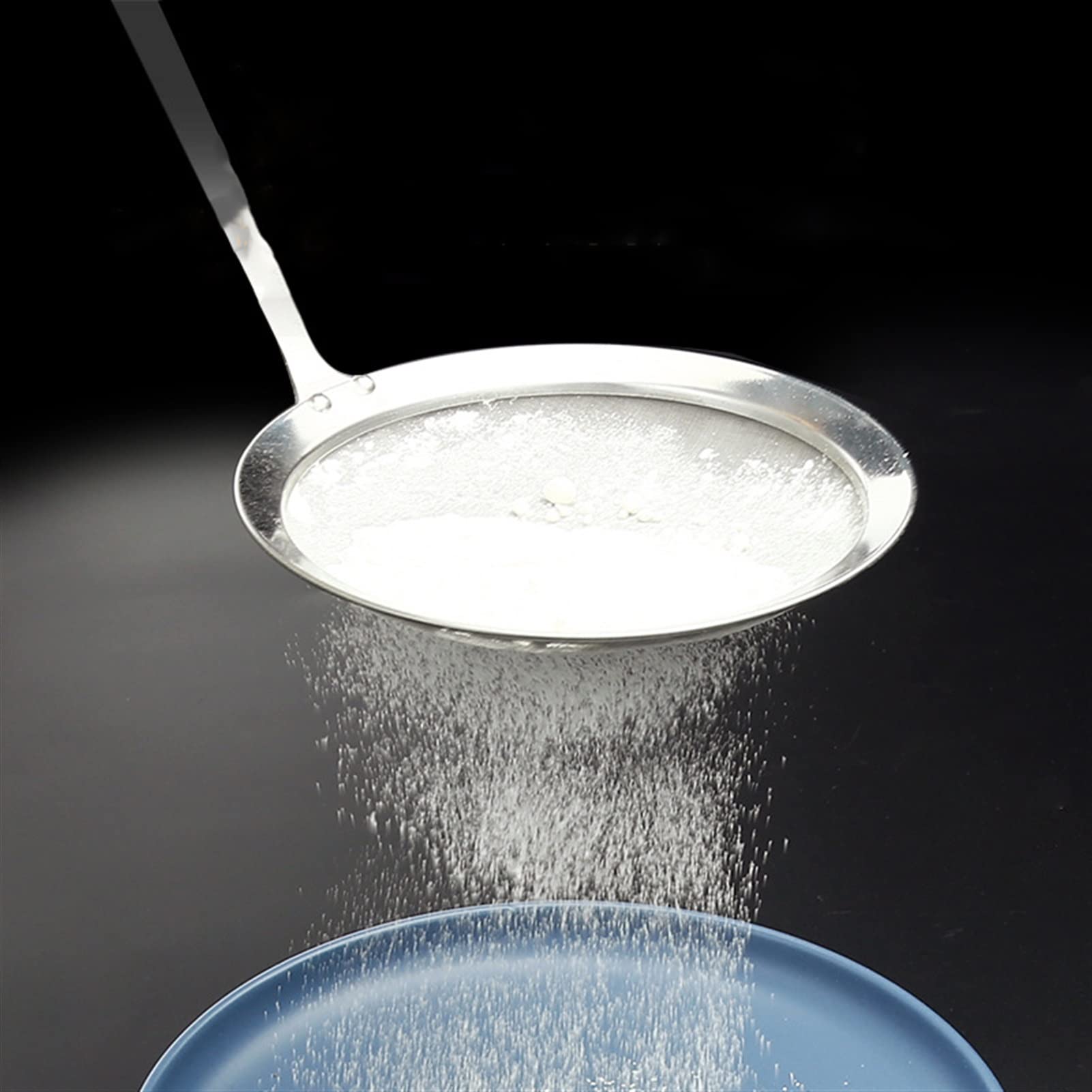 Tamiz de harina, colador Acero Inoxidable, Aceite, Filtro Alimentos, Cocina, Utensilios for Hornear(10 Inches)
