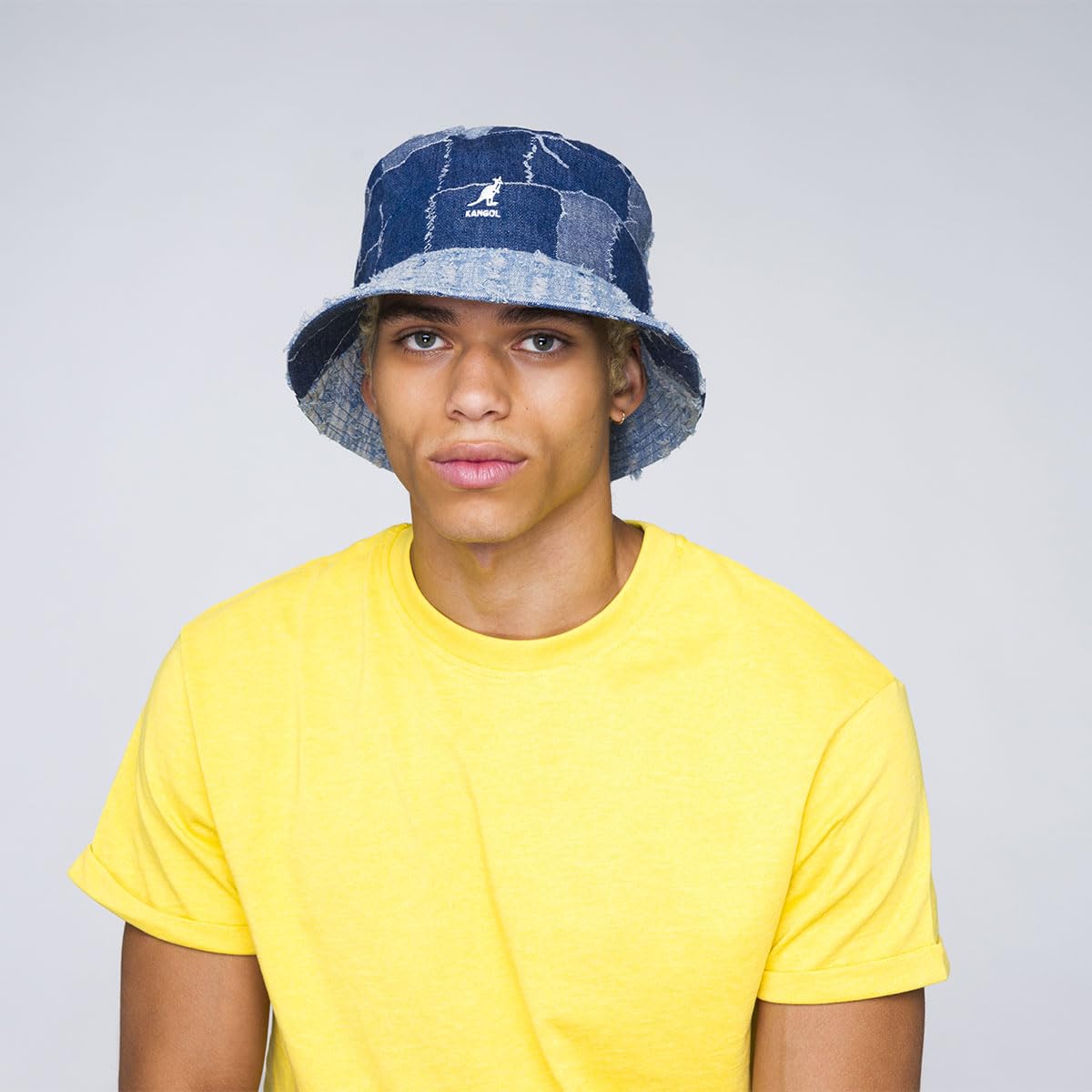Kangol Cappello da Pescatore Denim Mashup Donna/Uomo - Sole Estivo di Tessuto Estate Primavera/Estate