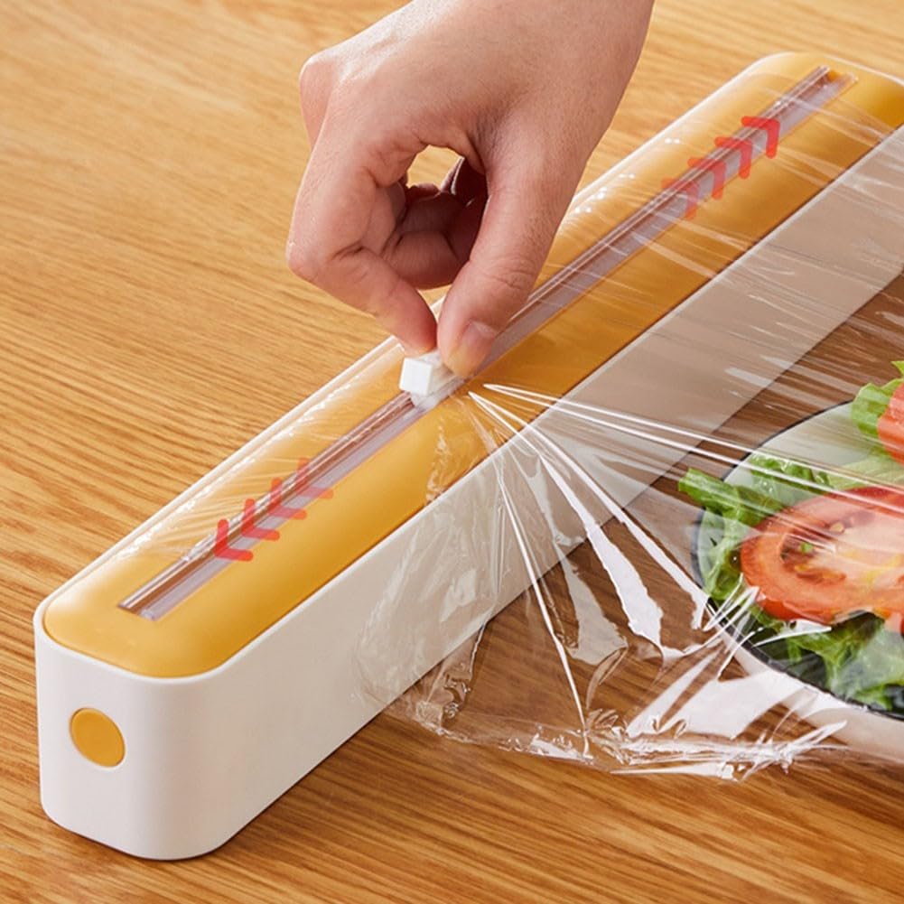 Dispensador de película adhesiva cortador de plástico para alimentos