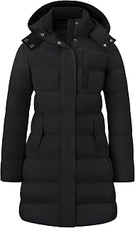 Wantdo Women's Mid-Length Lightweight Puffer Jacket: Warm Windproof Winter Coat with Stretch Fabric