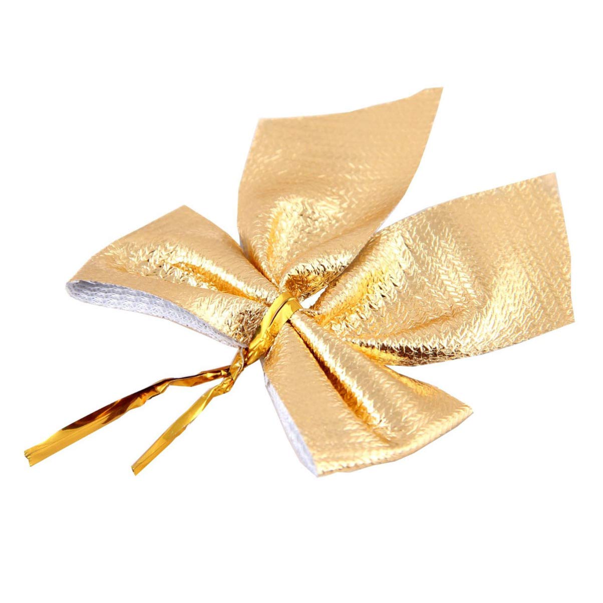 STOBAZA Lazos Navideños De Cinta para Árbol De Navidad Dorados 5x5 Cm, Cinta De Raso, 12 Piezas, Adornos Colgantes para Decoración Navideña Hogar y Fiesta