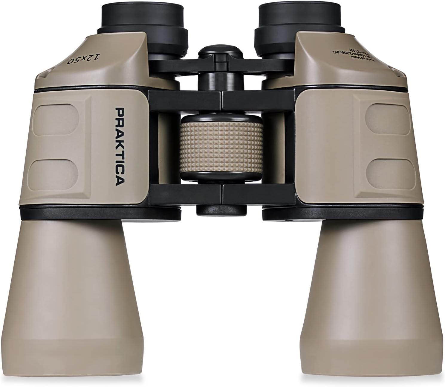 Praktica Falcon 12x50mm Porro Prism Field Sand Binoculars - Fully Coated Lenses, Sturdy Construction, Aluminium Chassis, Sharp Clear Image, Bird Watching, Sailing, Hiking, Sightseeing, Astronomy