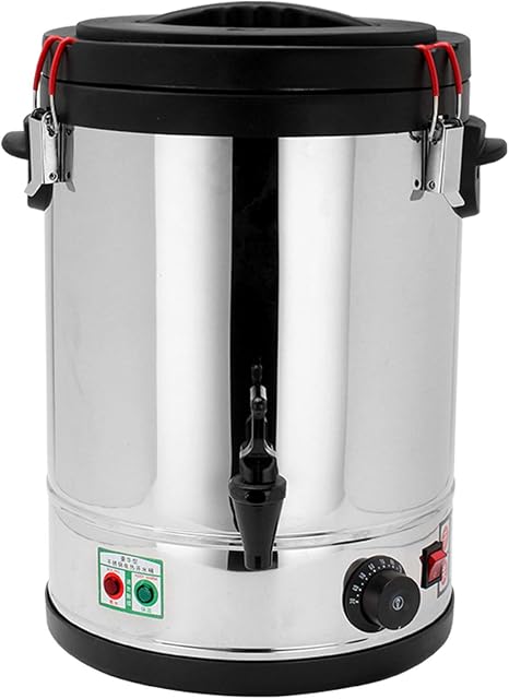 Commercial hot drink dispenser kitchen boiling water tank, Large-capacity electric heating drinking fountain/boiling bucket, Double-layer stainless steel insulated warmer, Tea/water heater (23.8L)
