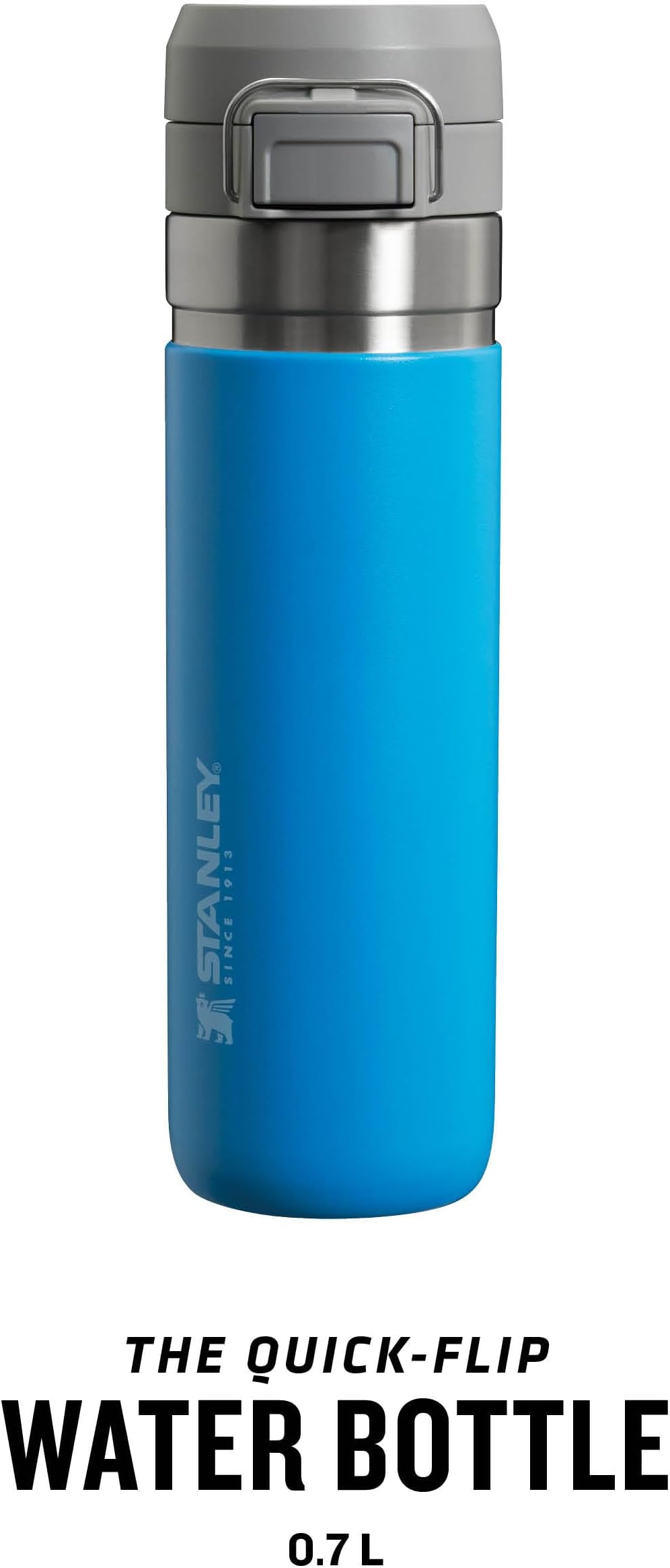 Stanley Quick Flip Stainless Steel Water Bottle 0.71L - Keeps Cold for 12 Hours - Keeps Hot for 7 Hours - Leakproof - BPA-Free Thermos - Dishwasher Safe - Cup Holder Compatible - Azure