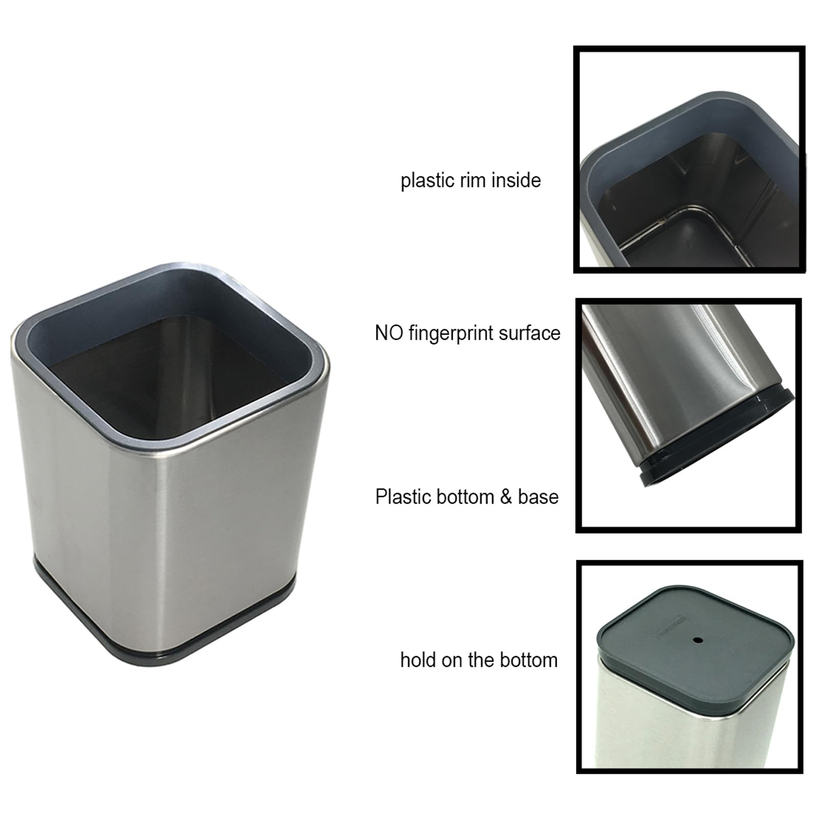 Soporte para cubiertos de acero inoxidable pequeño utensilio - 4.6 alto 5