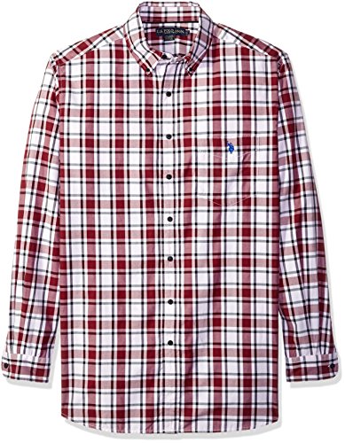 U.S. Polo Assn. Men's Long Sleeve Plaid Poplin Sport Shirt